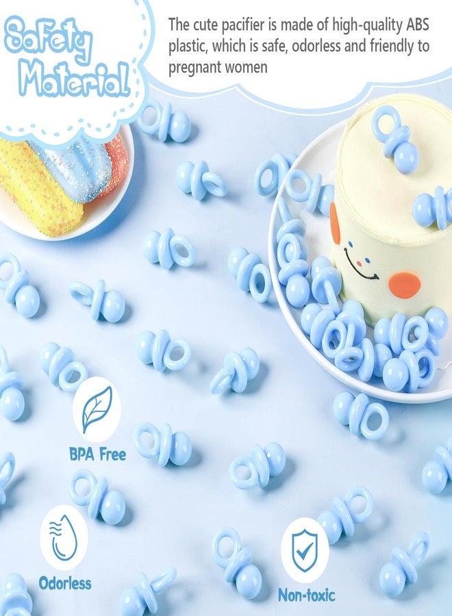 ZYFLSQ 24 Pcs Baby Shower Pacifiers, 1.75 Inch Plastic Pacifiers for Baby Shower Game Boy, Bulk Pacifier for DIY Decoration, Gender Reveal Table Scatter, Hunt Game Props, Party Favors(Blue) - Image 4